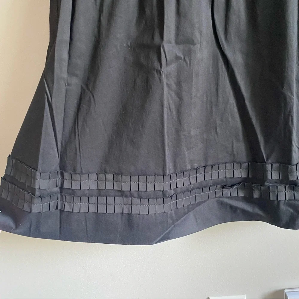 Tory Burch Black Black Sleeveless Pleated A Line Knee Length Cocktail Dress EUC